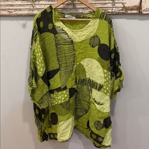 Transparente Italy Lagenlook Oversized Linen Blouse